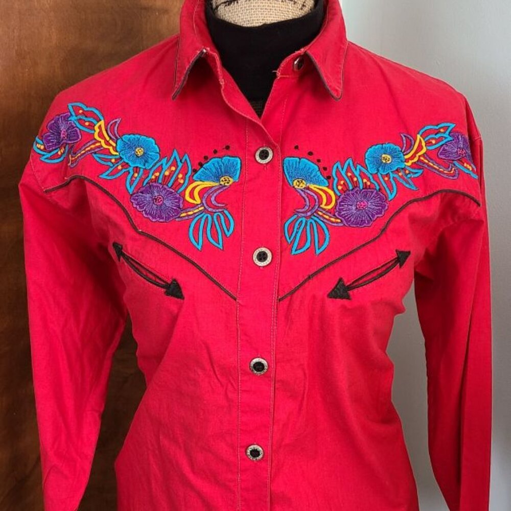 Women's Western Shirt, Embroidered, 100% Cotton